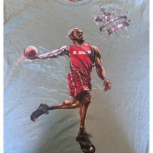Nike Lebron James Slam Dunk Green Dri Fit XXL Shirt Basketball Dunking 2XL